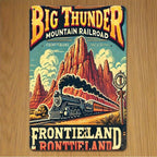 Big Thunder Mountain Metal Sign - Train Rail Road Tin Wall Art Decor