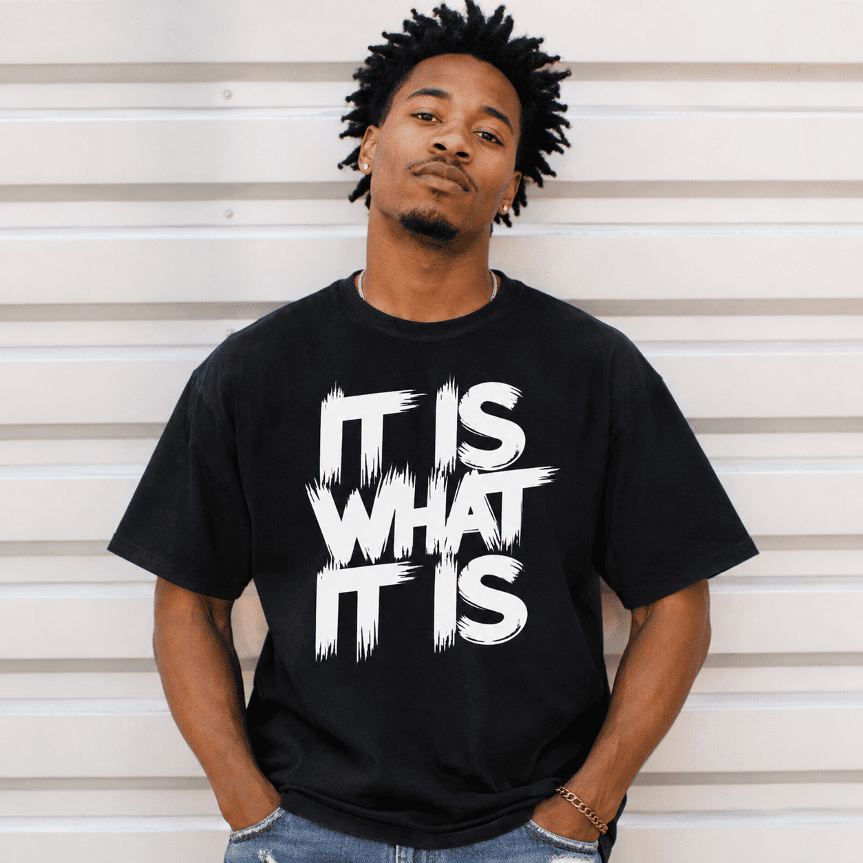 Men’s It is what It is T-Shirt Casual Streetwear Bold Pattern Print Tee