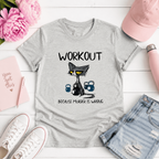 Women Funny Cat Kettlebell Graphic T-Shirt Gym Workout Lover Casual Tee Top