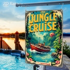Jungle Adventure Metal Sign - Tropical River Cruise Tin Wall Decor Plaque
