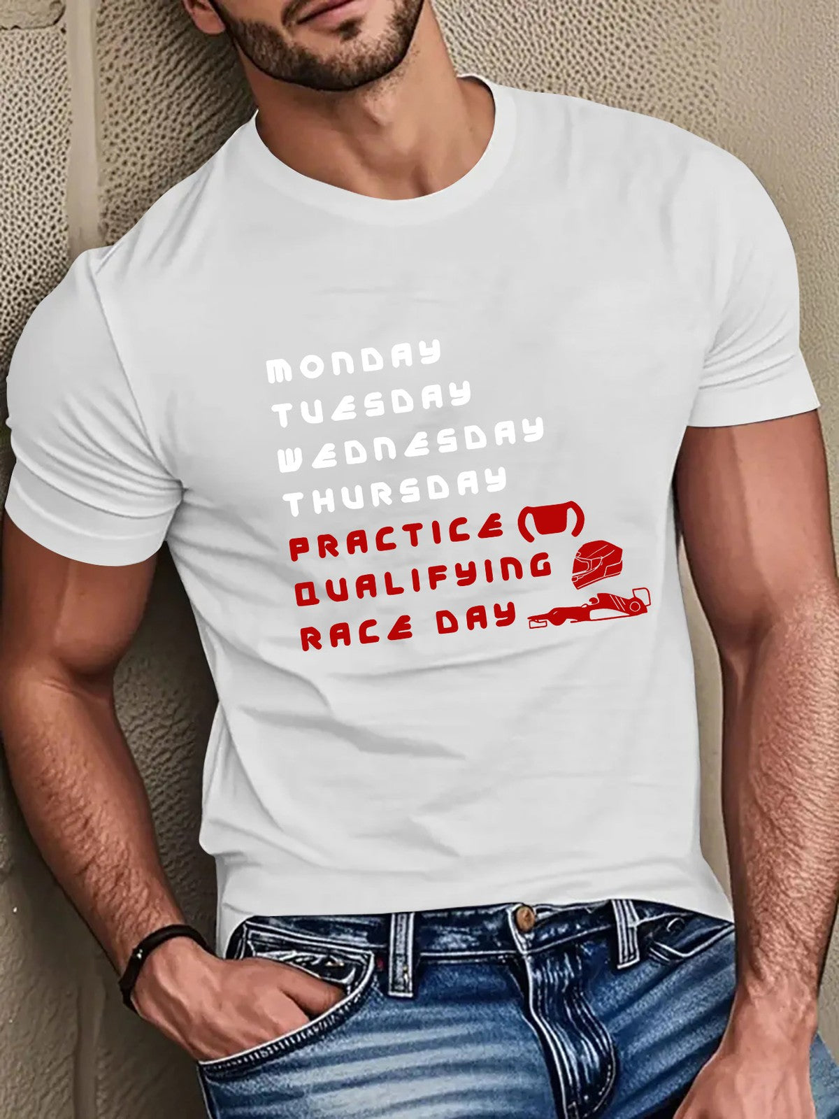Funny Racing Week Schedule T-Shirt Practice Qualifying Race Day F1 Fan Tee
