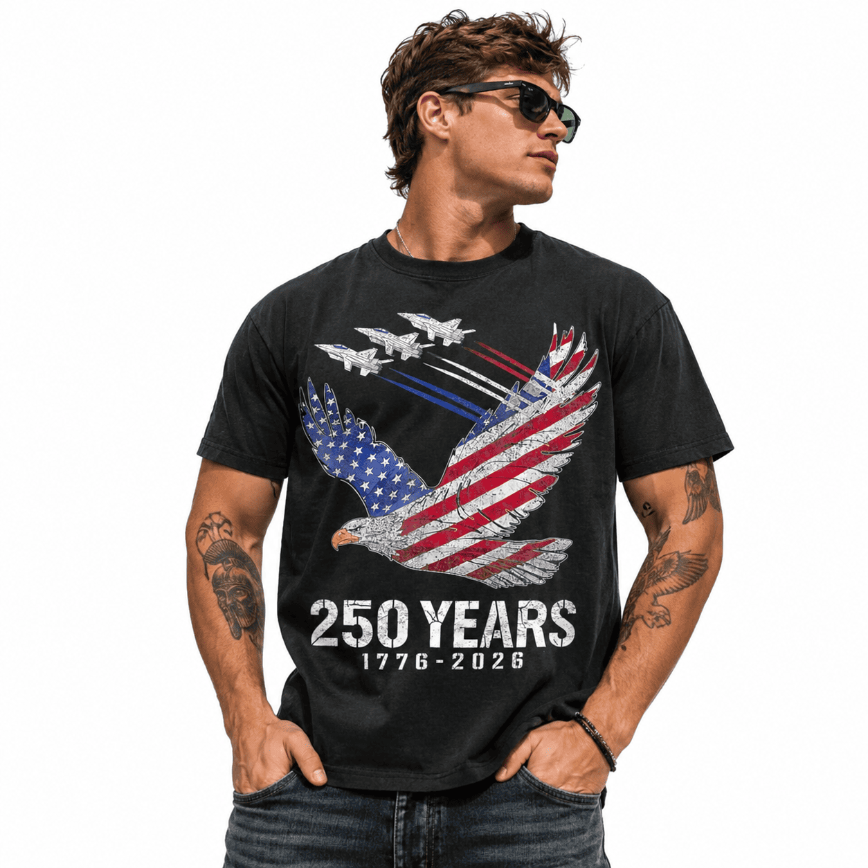 USA 250th Anniversary 1776-2026 Patriotic 4th of July Independence T-Shirt