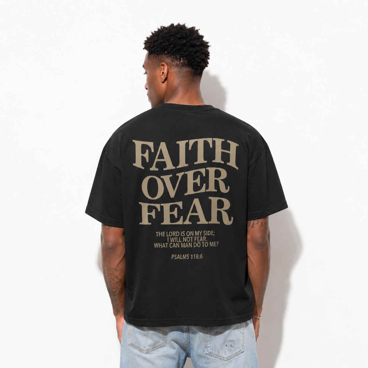 Christian Faith Over Fear T-Shirt Psalm Bible Verse Shirt