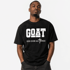 Goat God Over All Things Funny Jesus Christian Printed T-Shirt