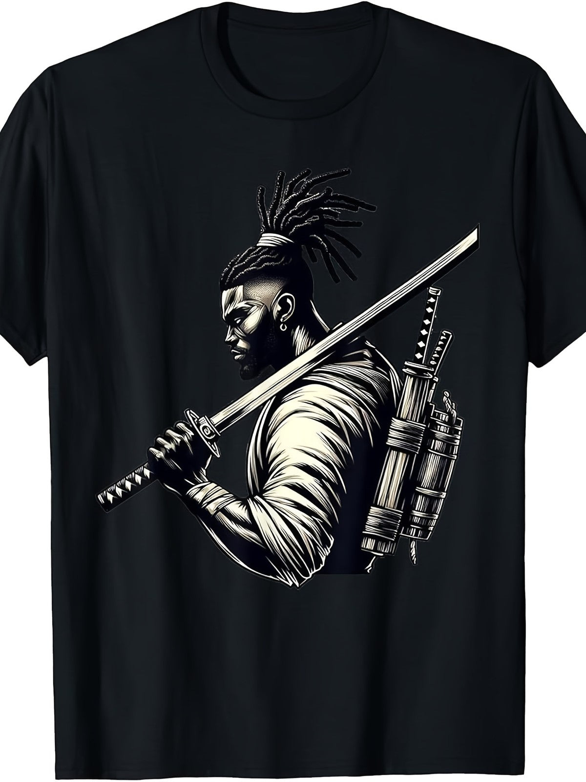 Vintage Japanese Bushido Warrior Graphic Men’s T-Shirt Samurai Style Casual Tee