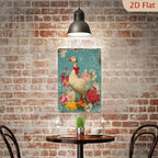 Floral Goose Metal Sign - Vintage Style Country Tin Wall Art Plaque