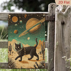 Astronaut Cat Metal Sign - Space Travel Cat Tin Wall Art Decor Plaque