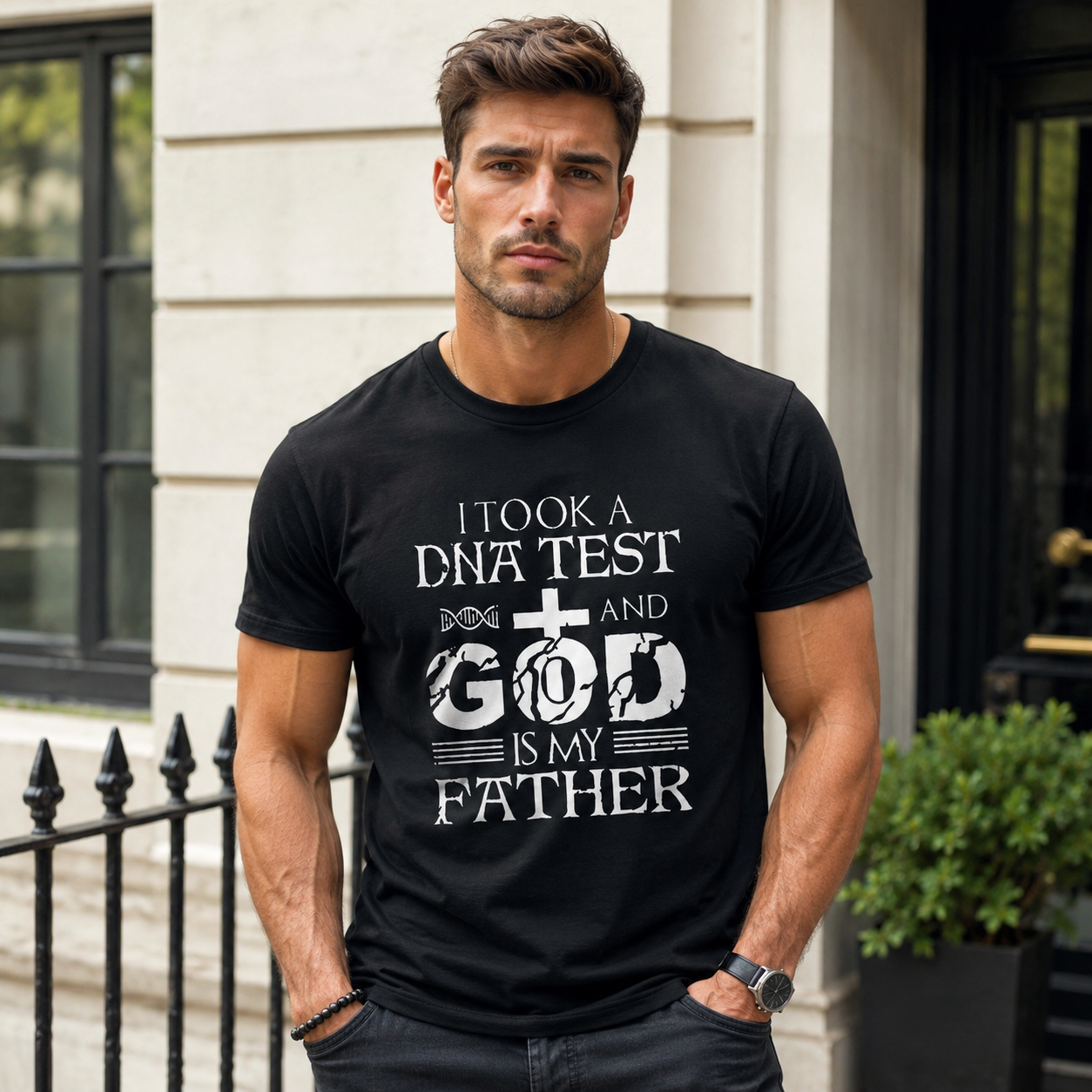 I Took A DNA Test God Is My Father T-Shirt Christian Faith Graphic Tee Men