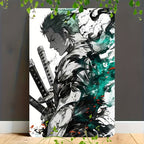 Warrior Anime Tin Sign - Katana Fighter Metal Poster Wall Art Decor Plaque