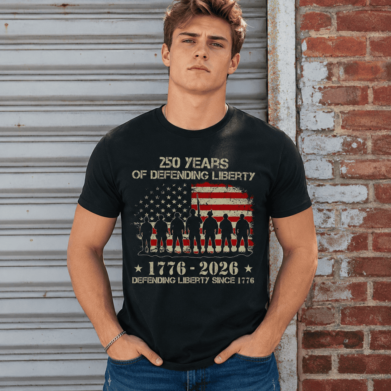 USA 250th Anniversary 1776-2026 Patriotic July 4th Men's T-Shirt