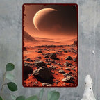 Martian Landscape Metal Sign - Red Planet Space Tin Wall Art Decor