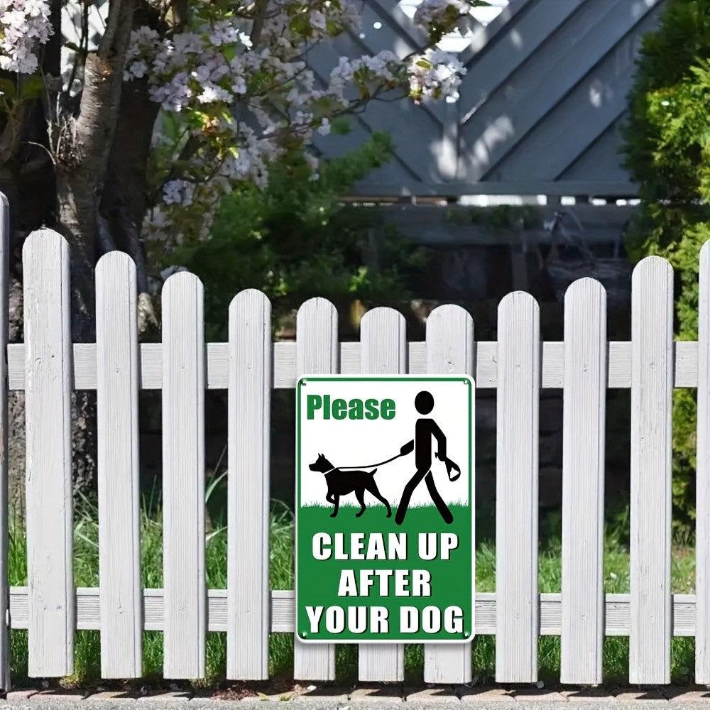 Clean Up After Your Dog Sign Outdoor Metal No Pooping Dog Waste Property Notice
