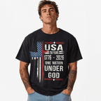 USA 250 Years One Nation Under God 1776 2026 Patriotic Graphic T Shirt Tee