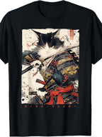 Samurai Cat Warrior T-Shirt Ukiyo Ink Japanese Art Graphic Streetwear Tee