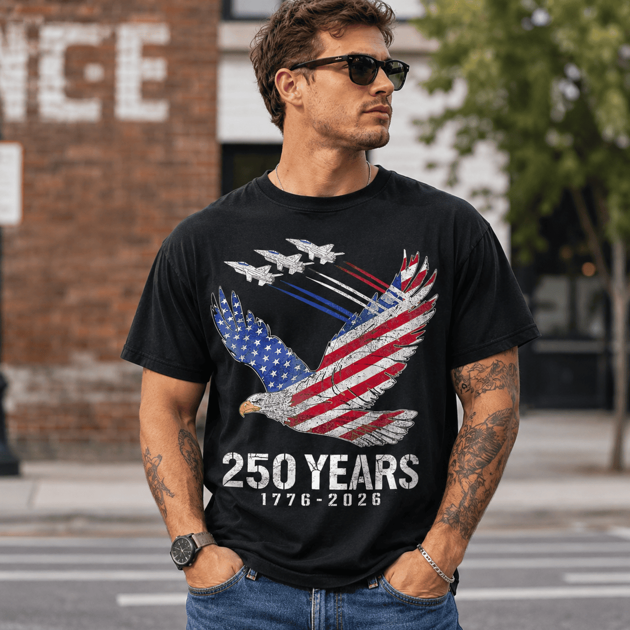 USA 250th Anniversary 1776-2026 Patriotic 4th of July Independence T-Shirt