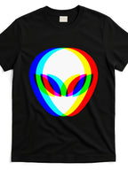 Alien Head Trippy Vaporwave Graphic T-Shirt - Cotton Retro Tee