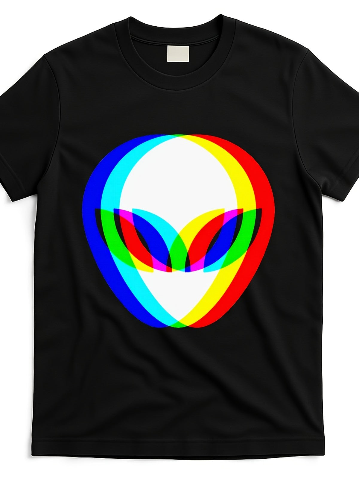 Alien Head Trippy Vaporwave Graphic T-Shirt - Cotton Retro Tee