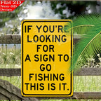 Fishing Humor Tin Sign - "Sign To Go Fishing" Metal Wall Art for Man Cave