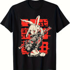 Cyberpunk Bunny Girl Anime Graphic T-Shirt Harajuku Techwear Streetwear Tee
