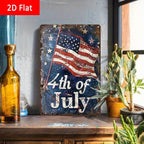 Rustic Independence Day Metal Tin Sign - USA Stars & Stripes Garage Wall Decor