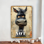 Don't Look Back Metal Sign - Funny Donkey Tin Wall Art Decor Plaque