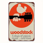 Retro Rock And Roll Metal Sign 3 Days Of Peace Music Love Vintage Tin Poster