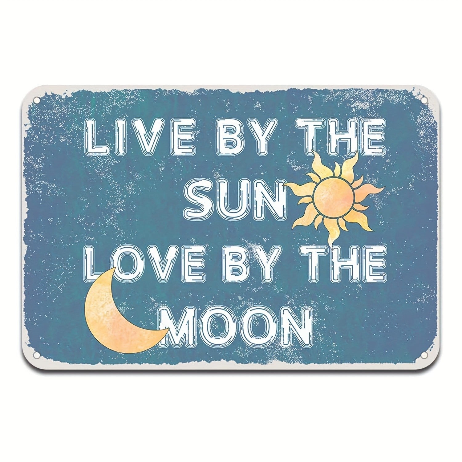 Live By The Sun Love By The Moon Tin Sign Vintage Metal Celestial Wall Decor
