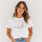Paris Skyline T-Shirt | Minimalist Eiffel Tower Cityscape Graphic Tee