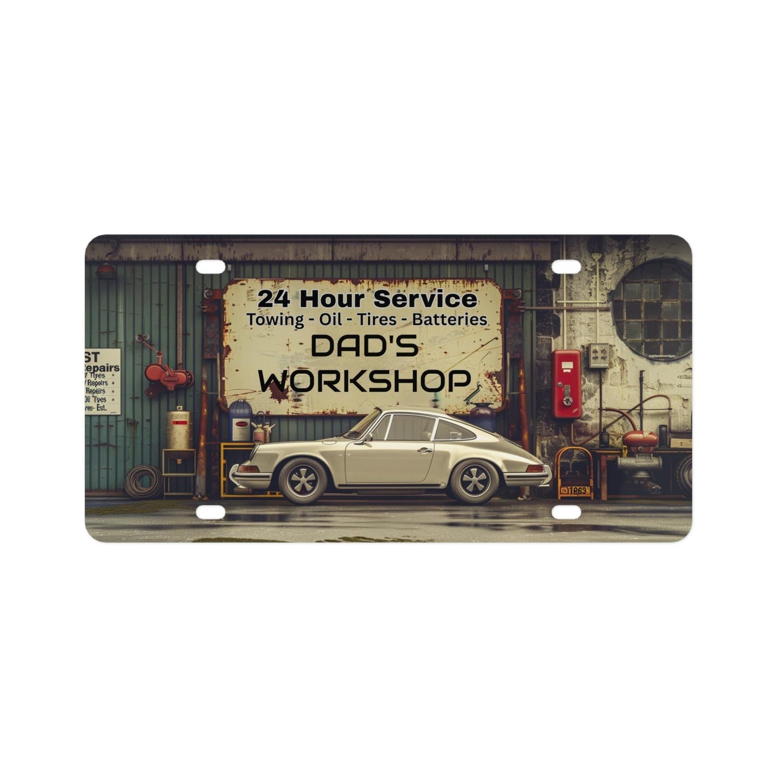 Classic Cars License Plate Sign Vintage Garage Wall Decor Gift for Dad Auto Fan