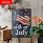Rustic Independence Day Metal Tin Sign - USA Stars & Stripes Garage Wall Decor