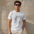 Funny Stick Figure Graphic T-Shirt Minimalist Cartoon Humor Tee