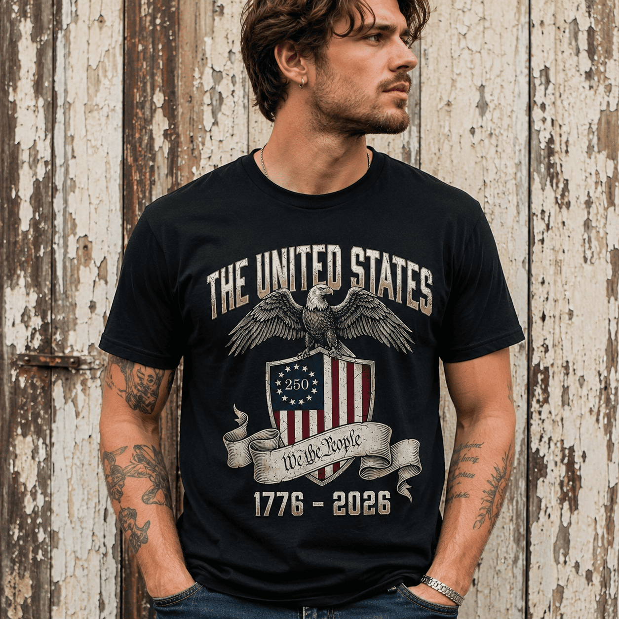 We The People 1776 2026 T Shirt USA 250th Anniversary Patriotic Graphic Tee