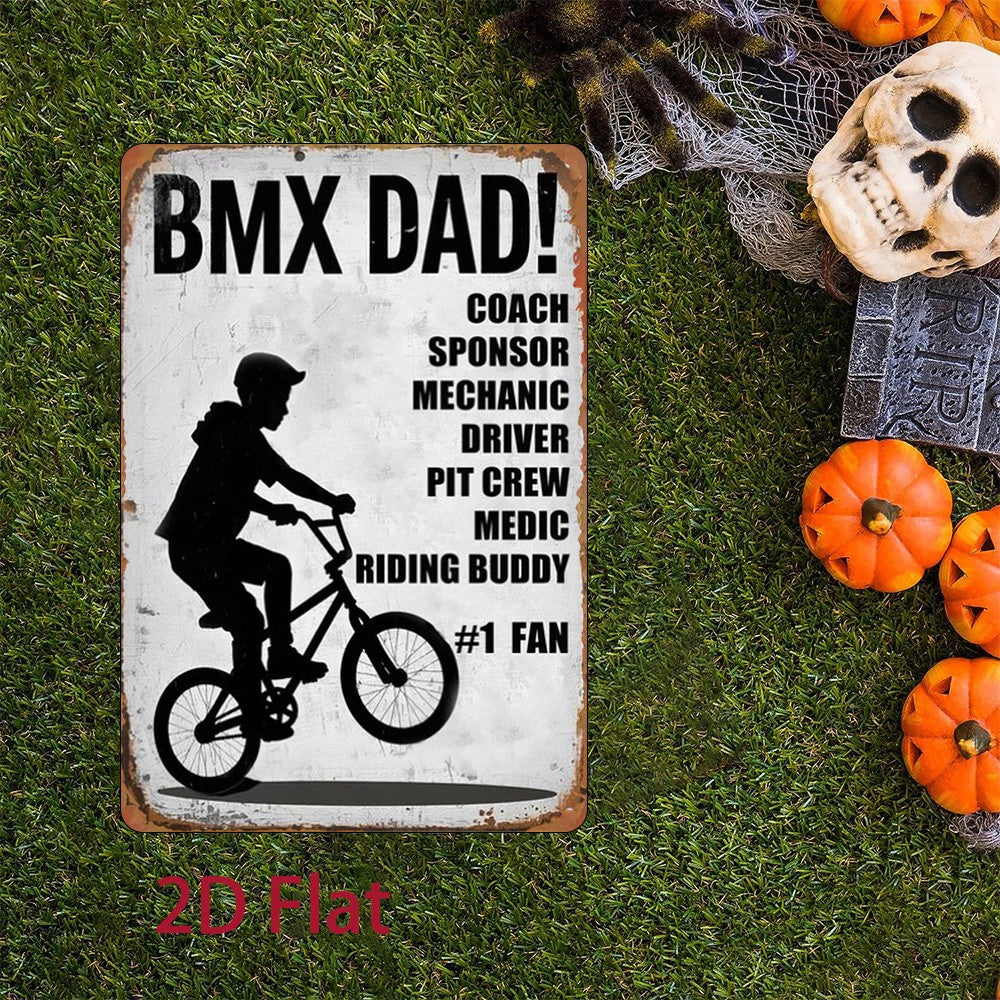 BMX Bike Tin Sign - Personalized Job List Metal Poster Wall Art for Dads