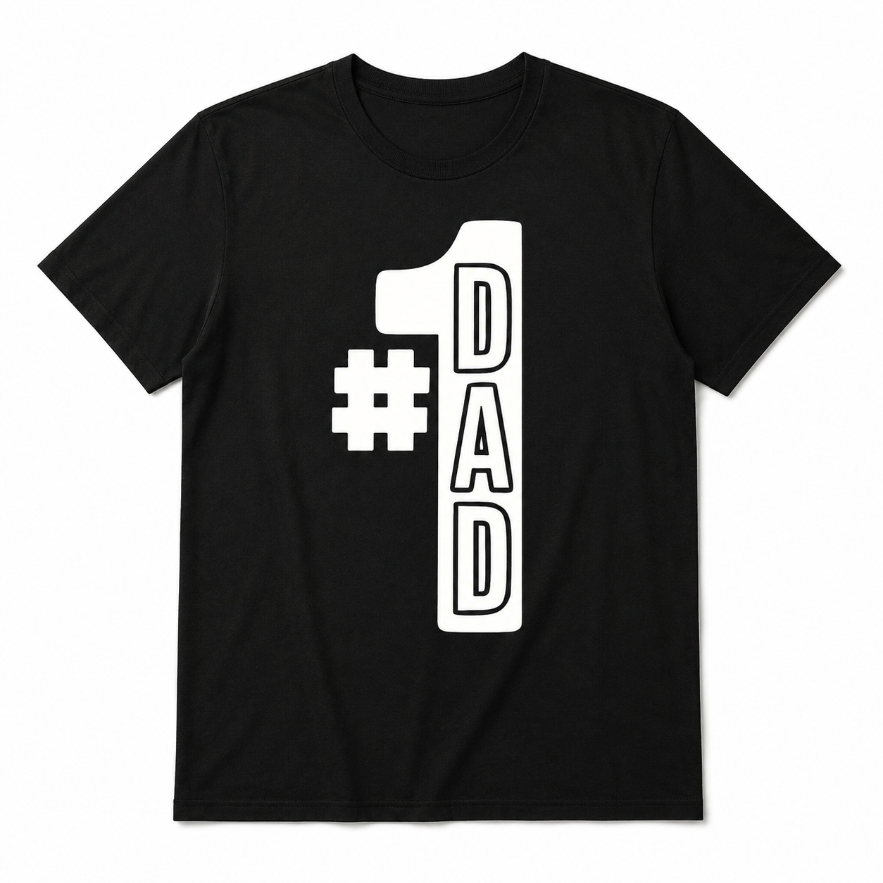#1 Dad Vertical Graphic Tee - Bold Minimalist Father's Day T-Shirt