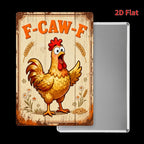 Hilarious Chicken Tin Sign - Rustic Farmhouse Metal Poster Wall Art Decor