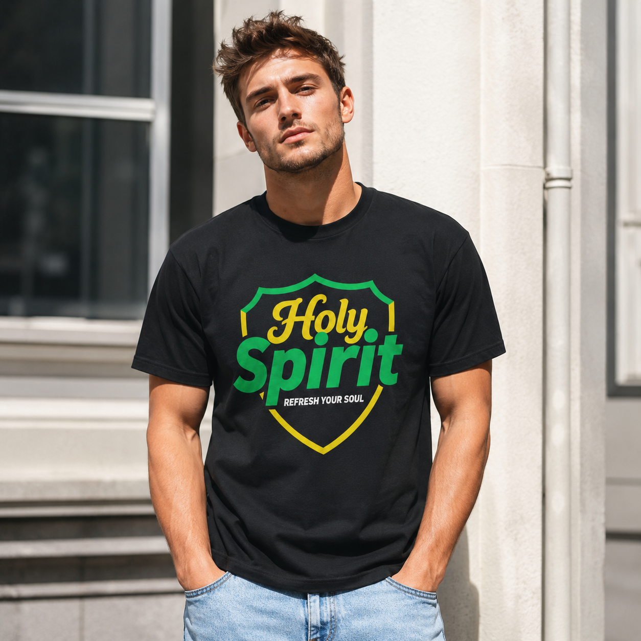 Holy Spirit T Shirt Christian Faith Graphic Casual Crew Neck Tee Top