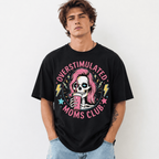 Overstimulated Moms Club Shirt - Retro Skeleton Mama Tee Funny Mother's Day Gift
