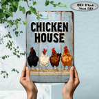 "Chicken House" Metal Sign - Farmhouse Style Tin Wall Art Decor Plaque