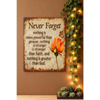 Never Forget Nothing Is More Powerful Than Prayer Metal Sign - Faith Decor