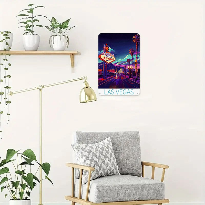 Las Vegas Metal Sign - "Welcome to Fabulous Las Vegas" Tin Wall Art Decor