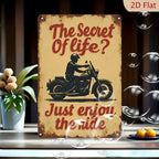 Just Enjoy The Ride" Metal Sign - Motorcycle Tin Wall Art Decor Plaque