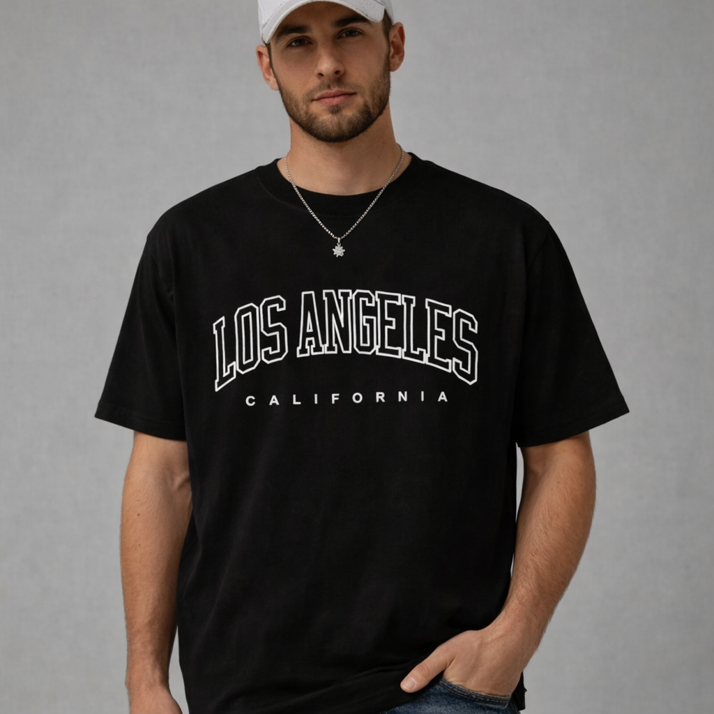 Los Angeles California Graphic T-Shirt Casual Cotton Tee LA Oversized Shirt