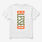 Blessed Shirt Vertical Text Graphic Tee Men Streetwear Casual T-Shirt