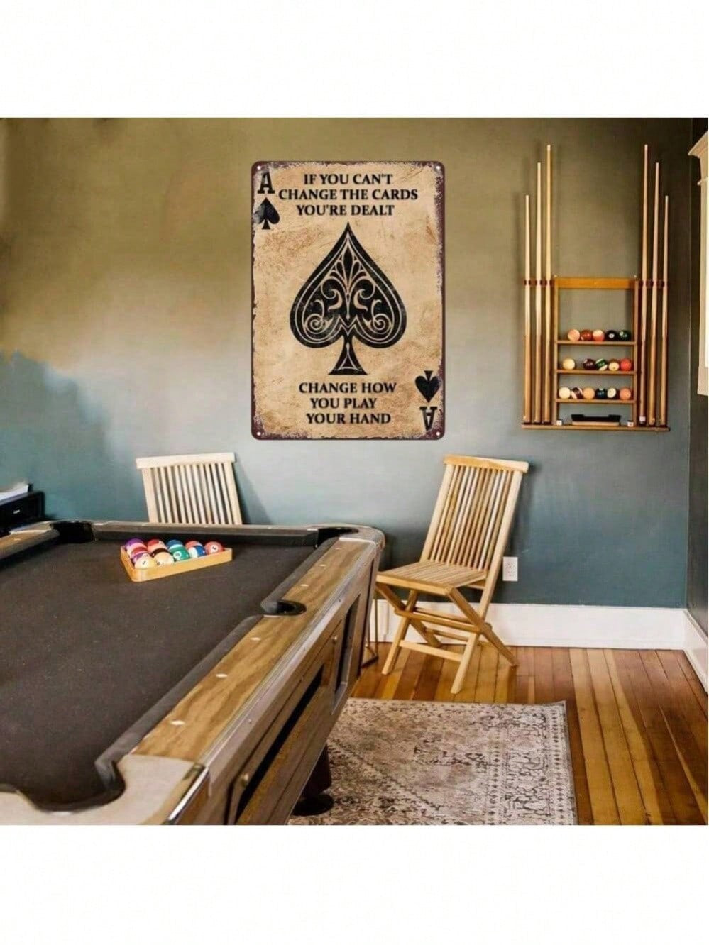 Change How You Play Your Hand Metal Tin Sign - Vintage Ace of Spades Wall Decor