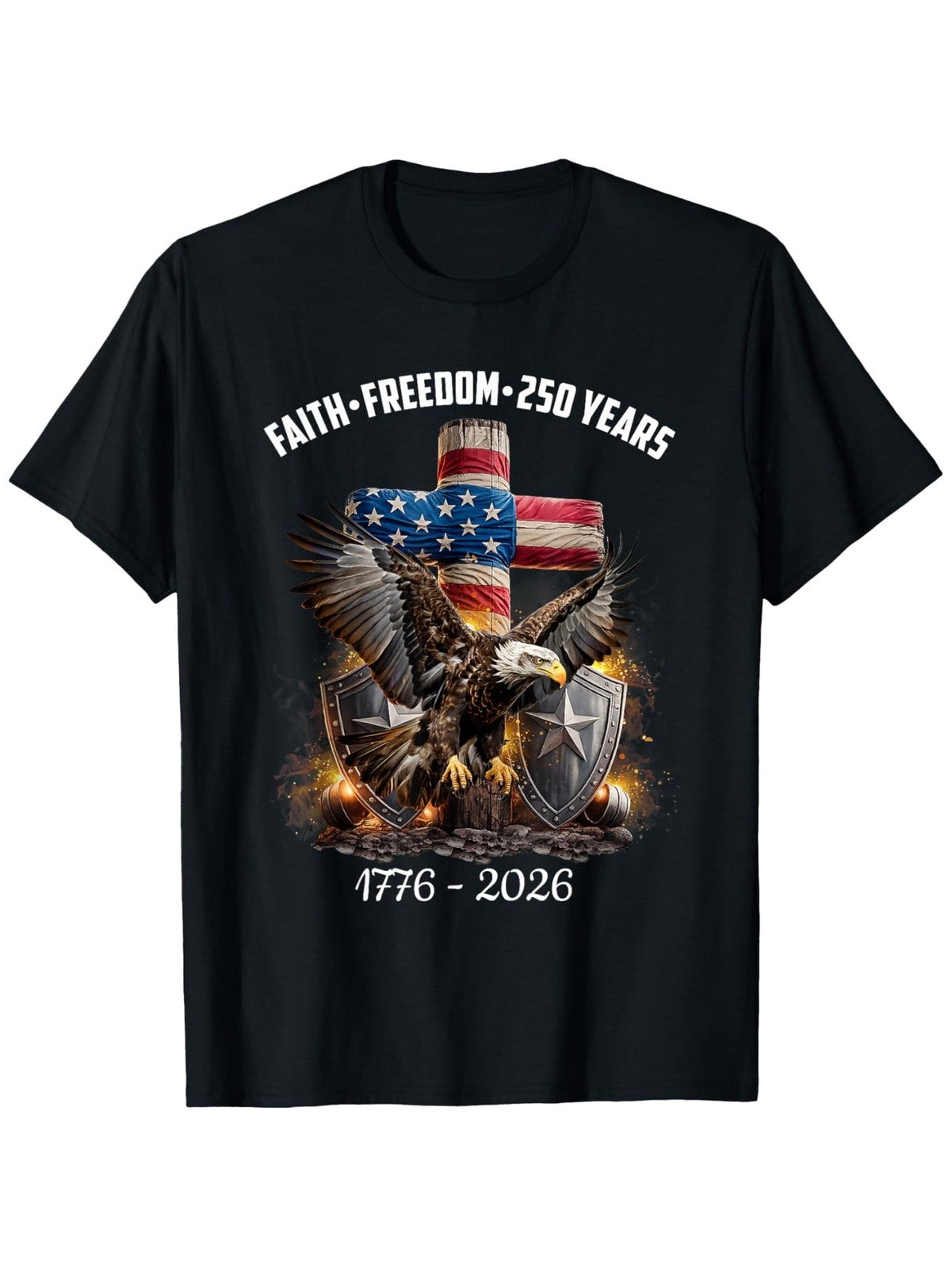 250 Years of America 1776-2026 USA Flag Patriotic Anniversary Men's T-Shirt