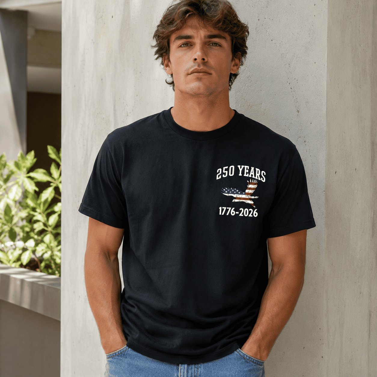 USA 250th Anniversary Flag T-Shirt 250 Years of Freedom Patriotic Tee