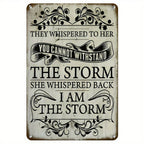 Rustic She Whispered Back Tin Sign - Motivational Farmhouse Kitchen Plaque