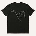 Man's Best Friend Fist Bump Graphic Tee - Minimalist Dog Lover Line Art T-Shirt