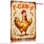 Hilarious Chicken Tin Sign - Rustic Farmhouse Metal Poster Wall Art Decor