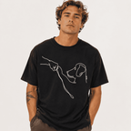 Man's Best Friend Fist Bump Graphic Tee - Minimalist Dog Lover Line Art T-Shirt